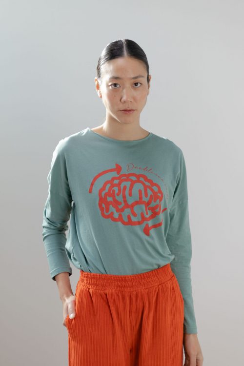 Camiseta manga larga estampado «Brain»
