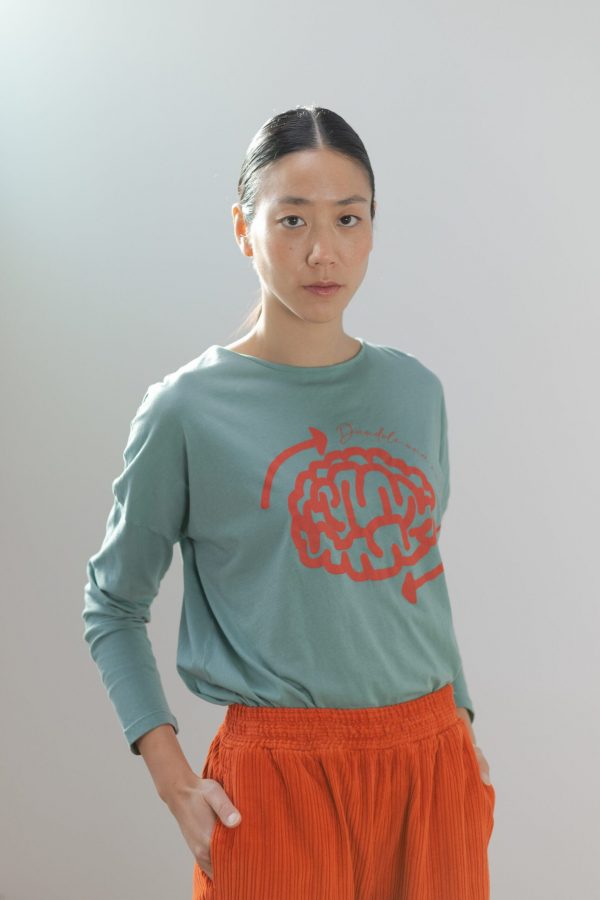 Camiseta manga larga estampado «Brain»