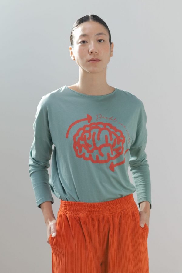 Camiseta manga larga estampado «Brain»
