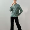 Blusa verde estampada