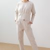 Pantalón crudo tejido rugoso