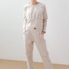 Pantalón crudo tejido rugoso