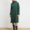 Vestido verde botella cuello chimenea