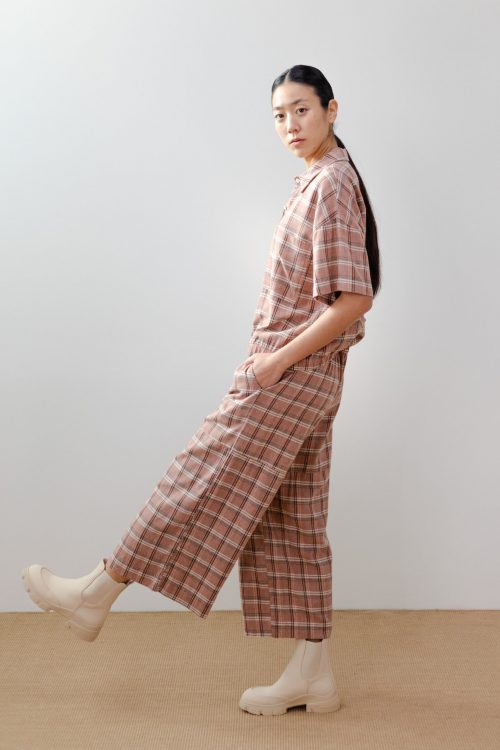 Pantalón amplio cuadros