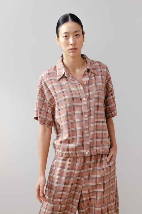 Blusa amplia cuadros