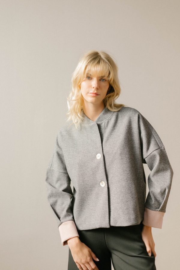 Chaqueta gris jaspeado