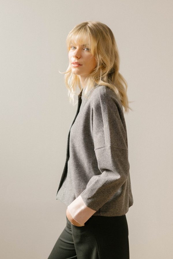 Chaqueta gris jaspeado