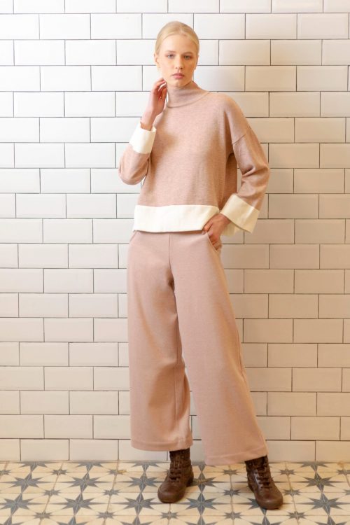 Pantalón rosa palazzo