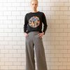 Pantalón gris palazzo