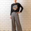 Pantalón gris palazzo