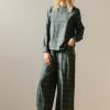Blusa verde de cuadros