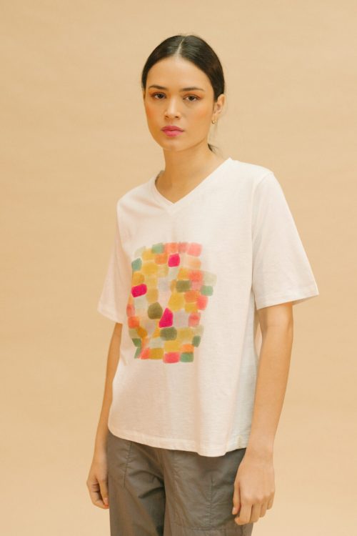 Camiseta manchas acuarela