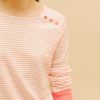 Camiseta rayas rosas y botones