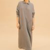 Vestido largo muselina gris