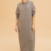 Vestido largo muselina gris