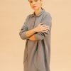 Vestido largo muselina gris