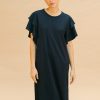 Vestido volantes azul marino