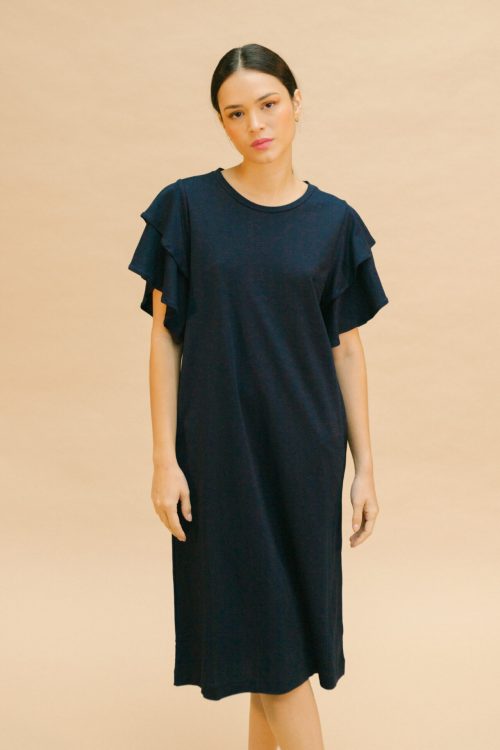 Vestido volantes azul marino (test gateaway)