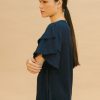 Vestido volantes azul marino