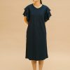 Vestido volantes azul marino