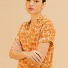 Blusa fluida estampado teja