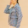 Chaqueta pata de gallo azul