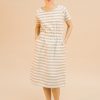 Vestido midi de rayas