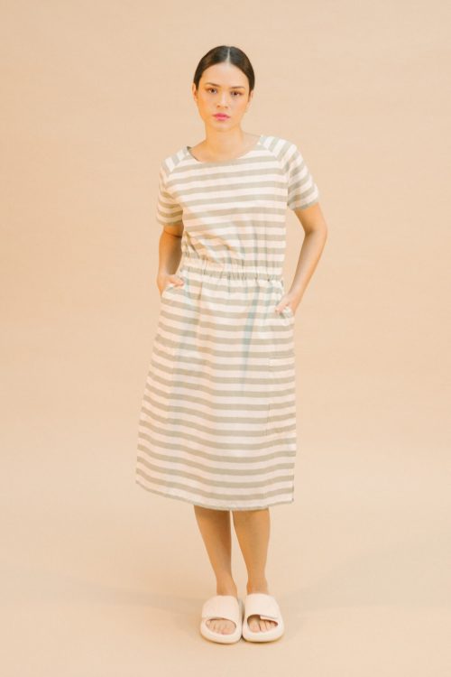 Vestido midi de rayas