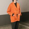Chaqueta cuadros naranja