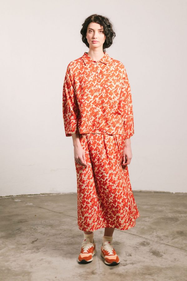 Falda estampada larga