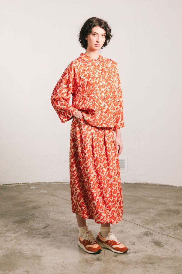 Falda estampada larga