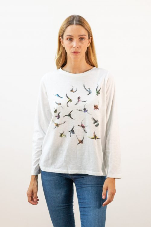 Camiseta manga larga pájaros