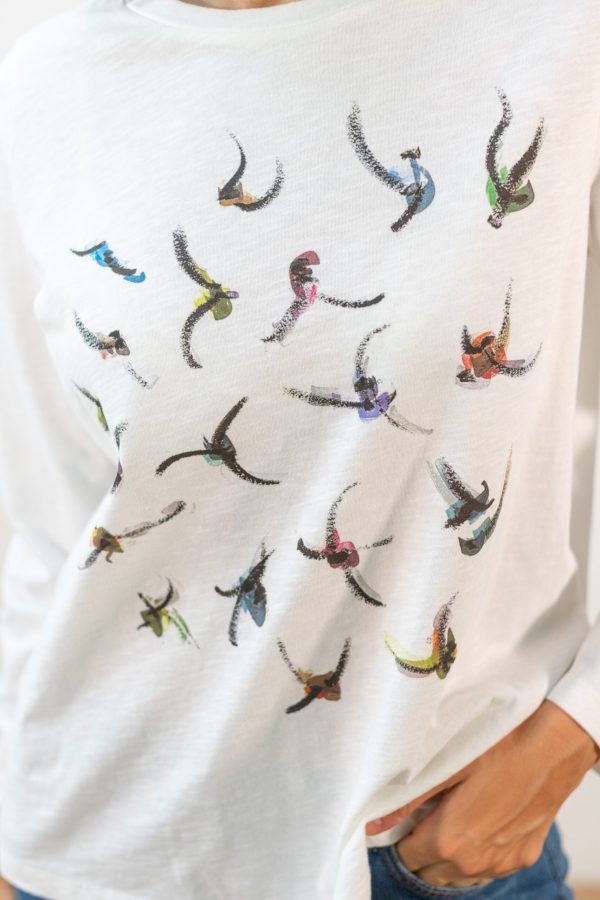 Camiseta manga larga pájaros