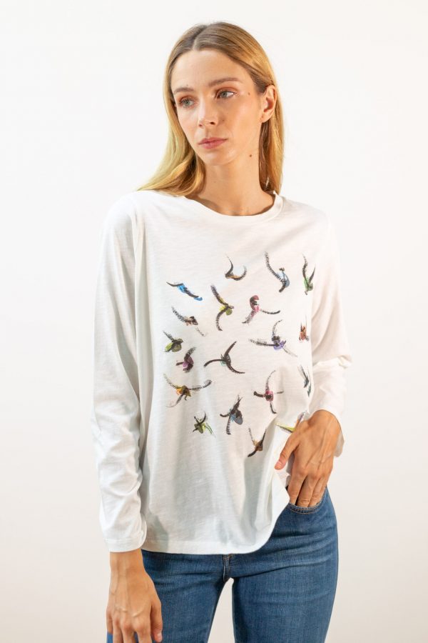 Camiseta manga larga pájaros