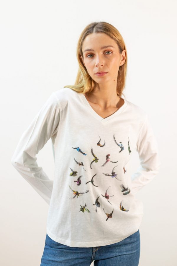 Camiseta manga larga pájaros