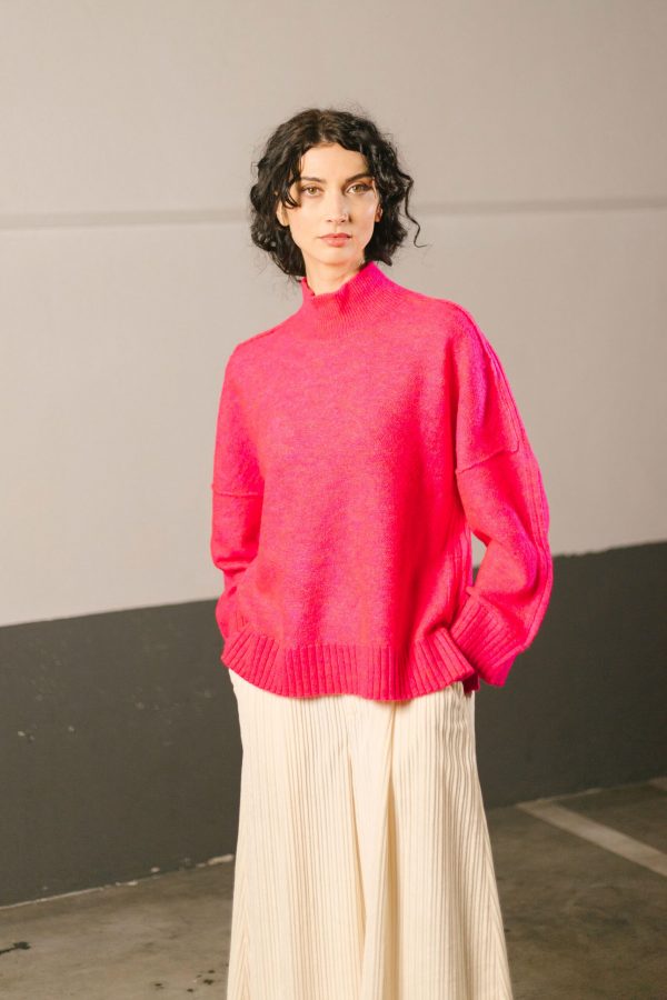 Jersey fucsia cuello alto