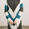 Vestido de punto gris y azul