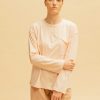 Camiseta rosa pliegue